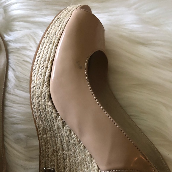 MICHAEL Michael Kors Leather Espadrille Slingback Peep Toe Heels Sz 7.5 - Picture 4 of 15